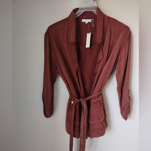 New With Tags - Anthropologie - Rusty Red Tie Jacket - Small - Picture 1 of 3